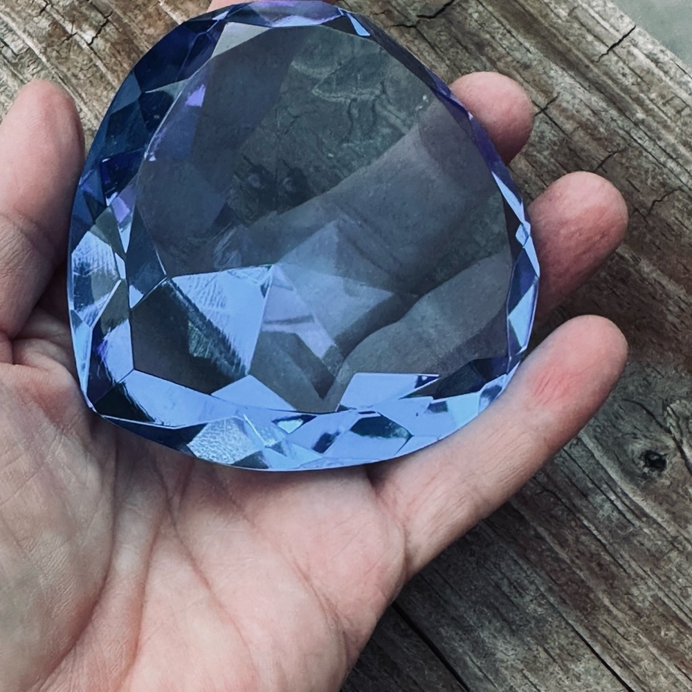 Blue Faceted Teardrop Crystal 3” - Picture 8 of 11